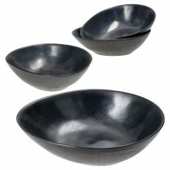 Null 4er Set Manhattan Suppenschale 20,5x16,7cm Schwarz Oval - 24322643