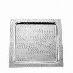 Null Tablett Quadratisch, Reiskorn, Mittel Durchmesser 40,0 Cm Aluminium Vernickelt