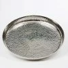 Null Tablett Rund, Gehämmert, Mittel Höhe 4,0 Cm Ø 46,0 Cm Aluminium Vernickelt