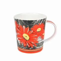Null 4er Set Becher Diamantporzellan Modern Gerbera-Dekor - 4742