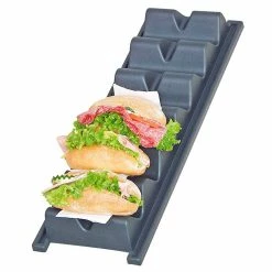 Null Snack-Präsenter In Wellenform Für 6 Brötchen/Baguettes, LxBxH 590 X 190 X 80 Mm