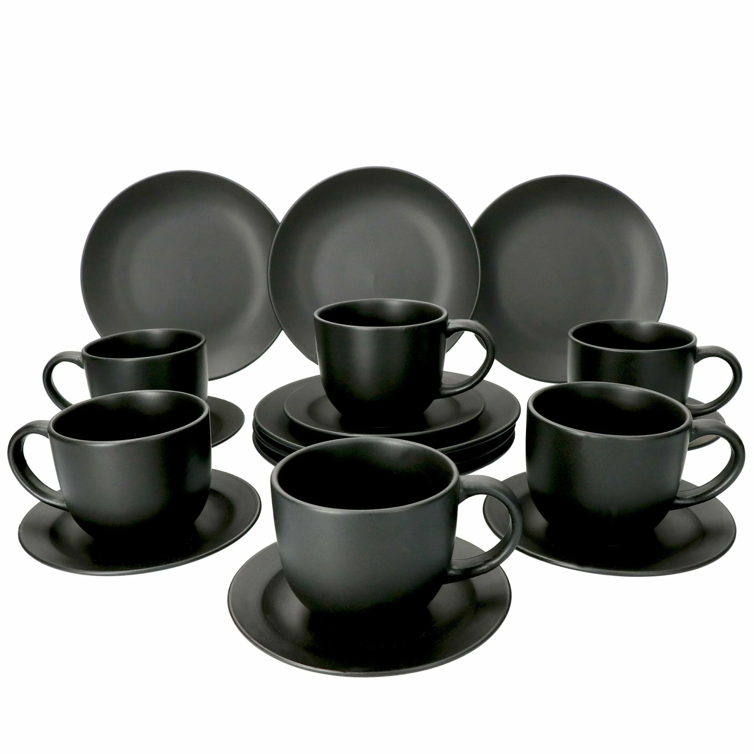 Null 18-tlg. Kaffeeservice Londen Lampart Nero Schwarz 3 Null 18-tlg. Kaffeeservice Londen Lampart Nero Schwarz