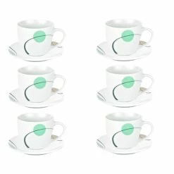 Null 6er Set Espressotasse Palazzo 11cl Mit Untertasse 12,3cm - Aus Weißem Porzellan Mit Dekor-Kreisen In Grau Und Dunkelrot -Null Shop 7009f07a 41db 4fbc 8513 c416366f9f59 4 scaled