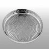 Null Tablett Rund, Gehämmert Edelstahl D: 24,0cm, H: 4,0cm