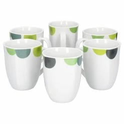 Null 6er Set Kaffeebecher Palazzo 33cl - Kaffeetasse Aus Weißem Porzellan Mit Dekor-Kreisen In Grau Und Dunkelrot -Null Shop 781c7d5c 9015 4780 8b3c 76f52bd367b5 2 scaled