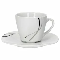 Null 2tlg Set Kaffeetasse 25cl Mit Untertasse 14,8cm Silver Night