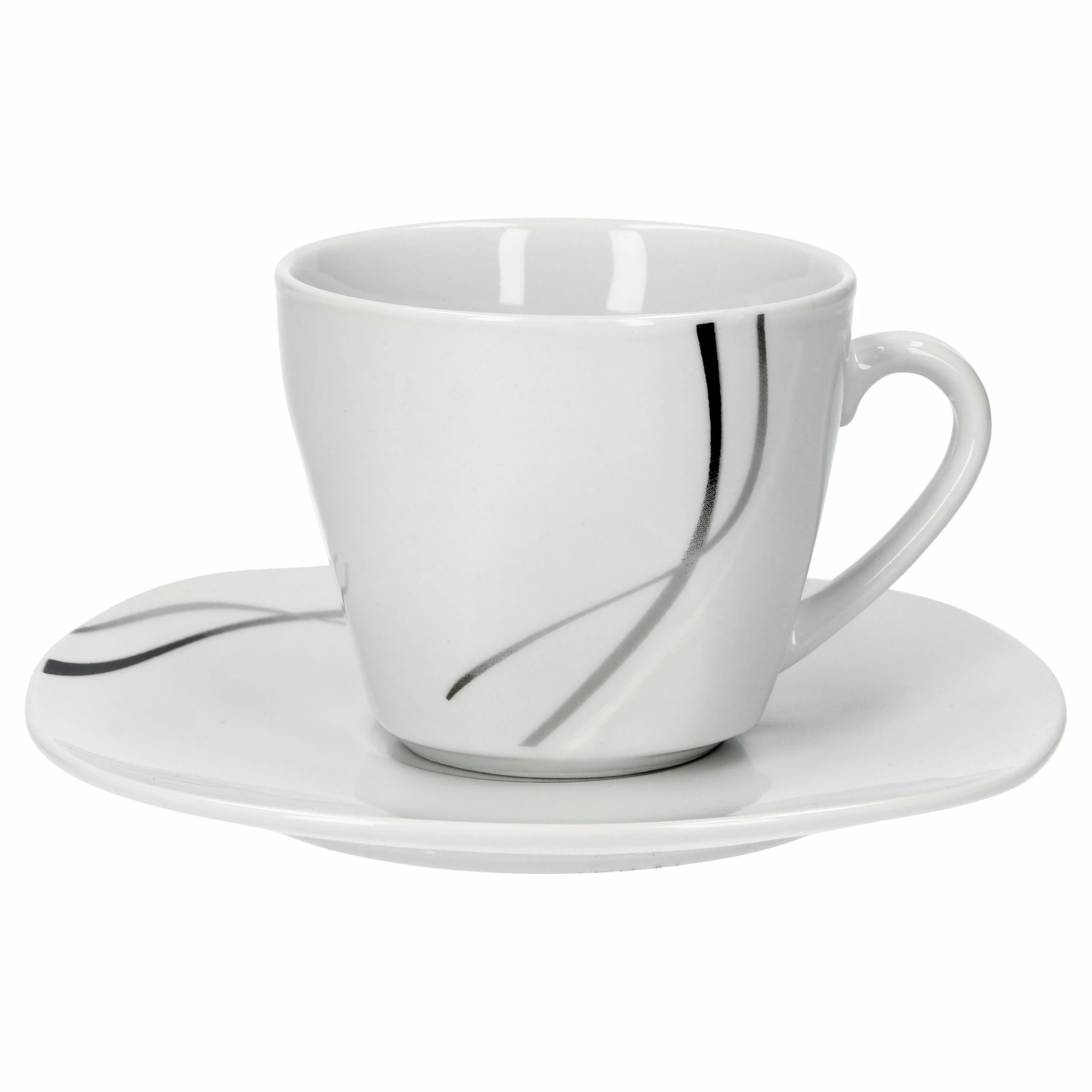 Null 6x Set Kaffeetasse 25cl Mit Untertasse 14,8cm Silver Night 4 Null 6x Set Kaffeetasse 25cl Mit Untertasse 14,8cm Silver Night – Bild 2