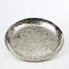 Null Tablett Rund, Verziert, Mittel Höhe 4,0 Cm Ø 45,0 Cm Aluminium Vernickelt