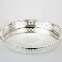 Null Tablett Rund, Verziert, Klein Höhe 4,0 Cm Durchmesser 36,0 Cm Gewicht 0,55 KG Aluminium Vernickelt -Null Shop aa41e743 a210 4784 9f3c b5c10546b20c 7