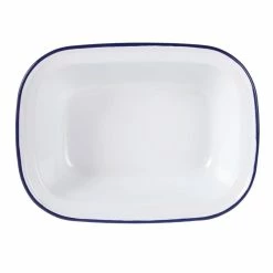 Null Gastronoble Olympia Rechteckige Speiseschale Weiß-blau 13,5 X 18cm