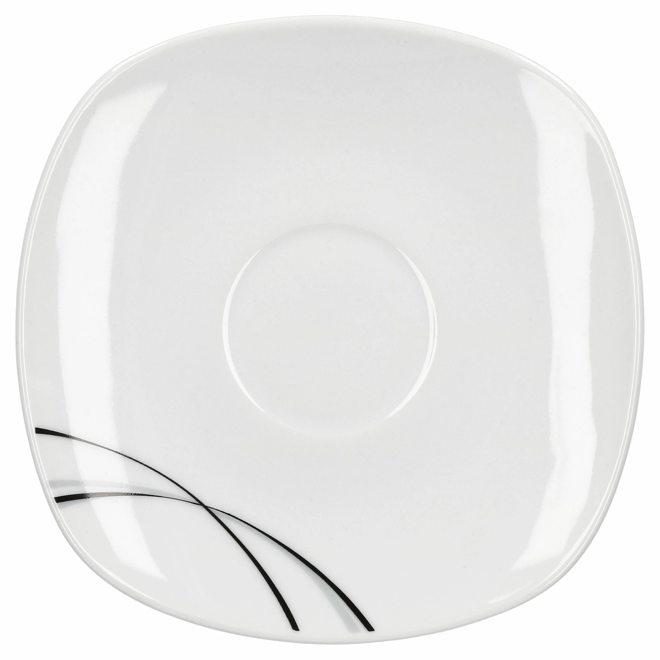 Null 6er Set Kaffeetasse 20cl Und Kaffeeuntertasse 14,5cm Donna - Weißes Porzellan Mit Linien- Dekor In Schwarz, Grau Und Grün 8 Null 6er Set Kaffeetasse 20cl Und Kaffeeuntertasse 14,5cm Donna - Weißes Porzellan Mit Linien- Dekor In Schwarz, Grau Und Grün – Bild 6