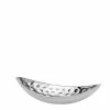 Null Edelstahl Schale Oval 21 X 40 Cm, Schale In Aufwendiger Hammerschlag-Optik