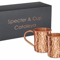 Null Kupferbecher Cataleya 2er Set 500ml, 100% Reines Kupfer, Cocktailbecher