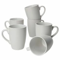 Null 6er Set Kaffeebecher 340ml White Biata Steingut - 24304304