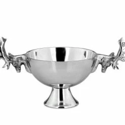 Null Schale Mit Hirschkopfgriffen Auf Fuß Ø 37 Cm