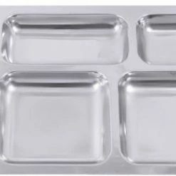 Null 2x Abteilplatte 5-teilig Aus Edelstahl 18/10, Hochglänzend, Mittelschwere Qualität