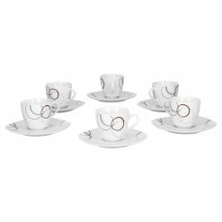 Null 6er Set Kaffeetasse 20cl Und Kaffeeuntertasse 14,5cm Palazzo - Aus Weißem Porzellan Mit Dekor-Kreisen In Grau Und Dunkelrot 12 Null 6er Set Kaffeetasse 20cl Und Kaffeeuntertasse 14,5cm Palazzo - Aus Weißem Porzellan Mit Dekor-Kreisen In Grau Und Dunkelrot -Null Shop f23689ad dc53 490c b344 62e36e47becf 1 scaled